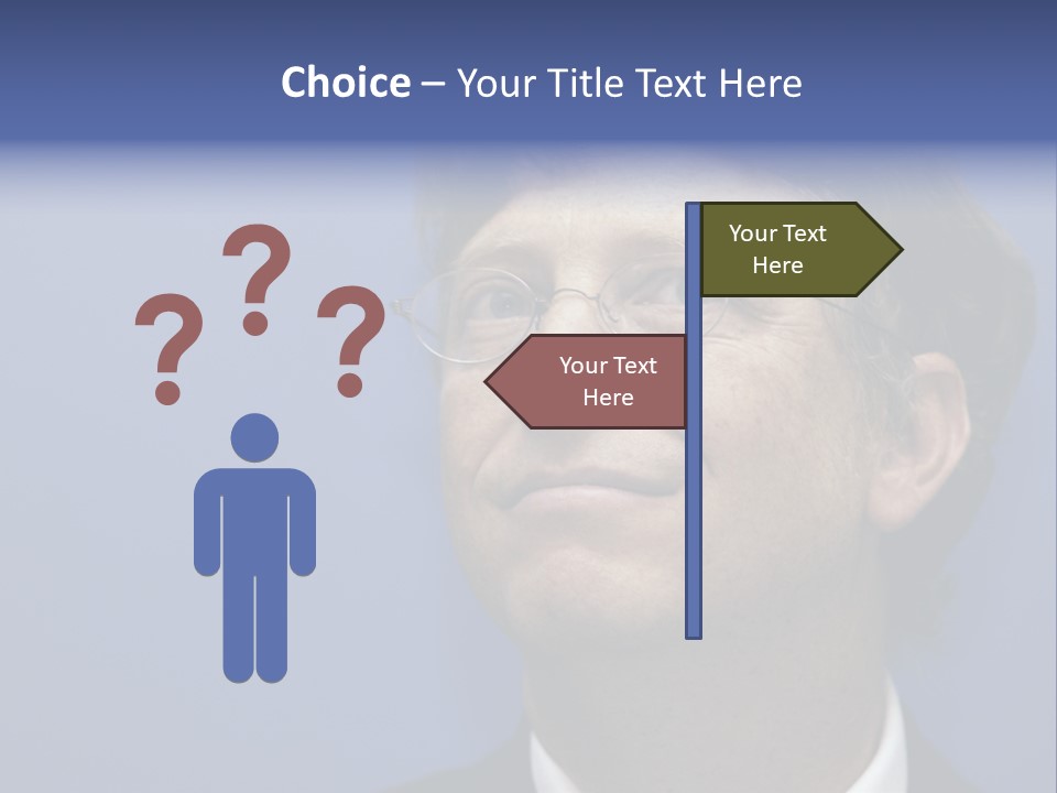 A Man In A Suit And Tie With A Blue Background PowerPoint Template