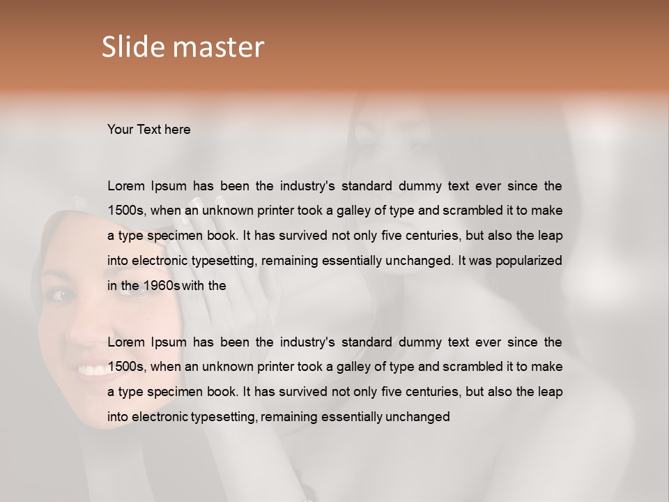 A Woman Holding Her Hands Up To Her Face PowerPoint Template