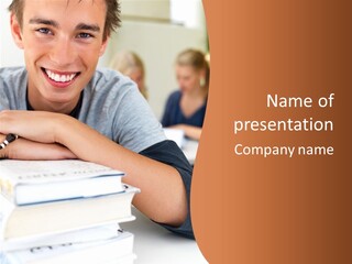 Little Boy Hard At Work PowerPoint Template