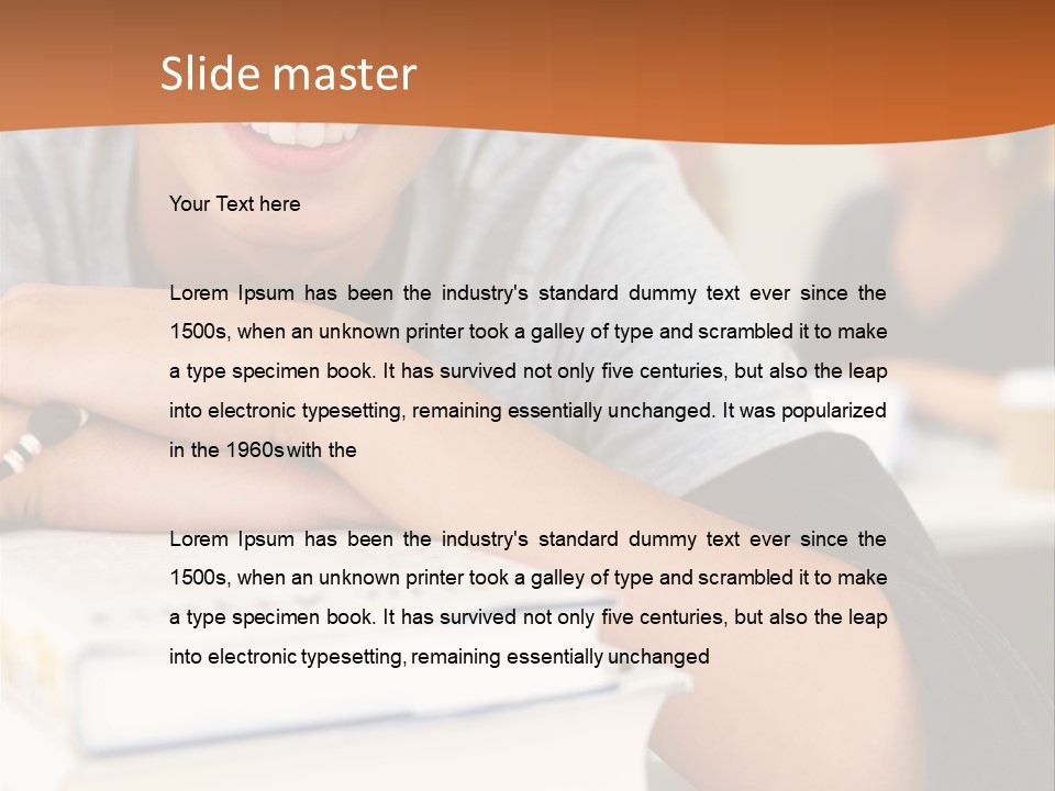 Little Boy Hard At Work PowerPoint Template