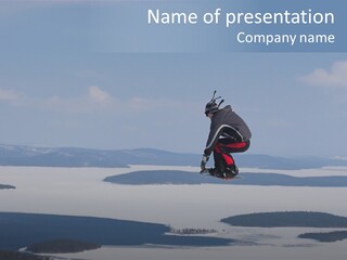 Flight Of Snowboarder PowerPoint Template