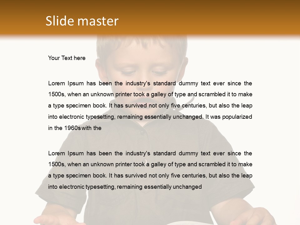 Little Boy Hard At Work PowerPoint Template