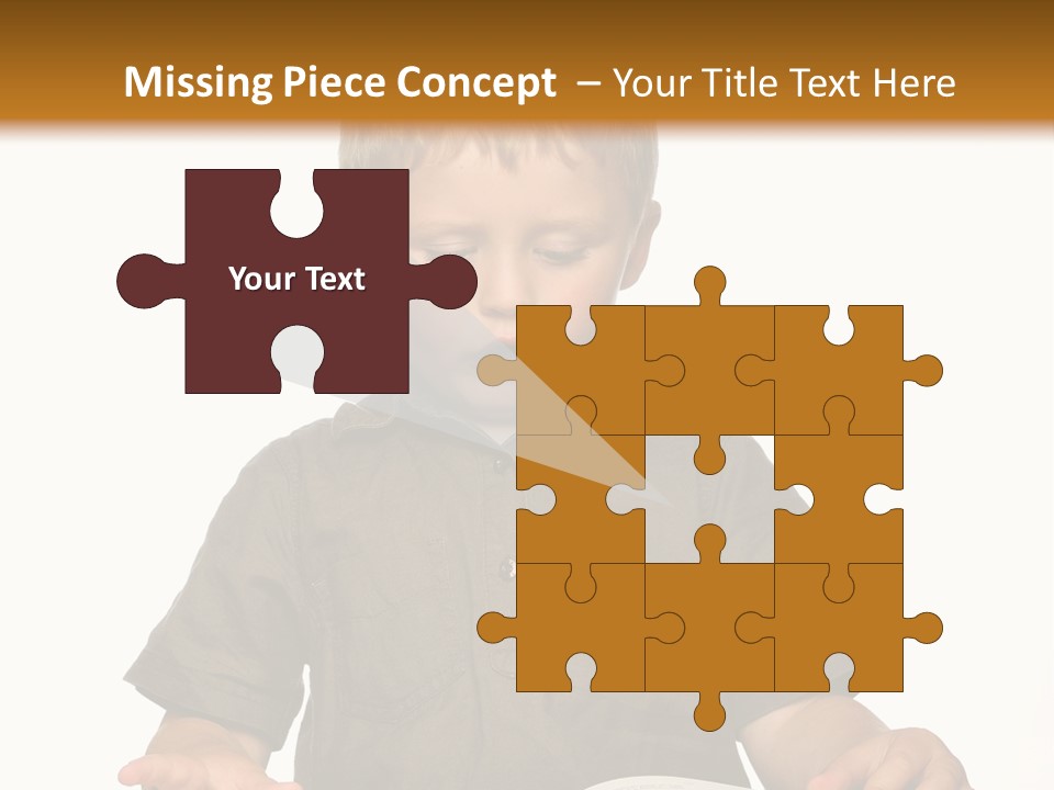 Little Boy Hard At Work PowerPoint Template