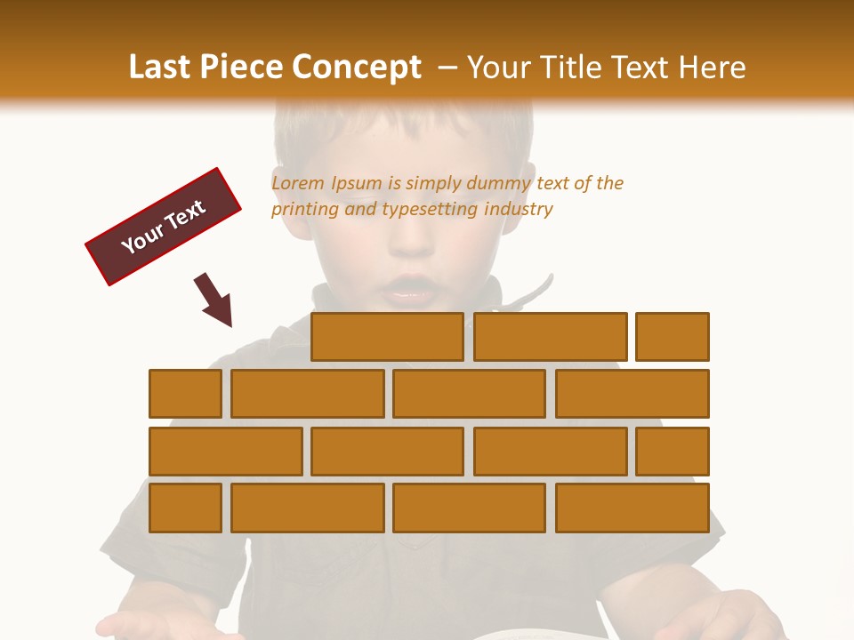Little Boy Hard At Work PowerPoint Template