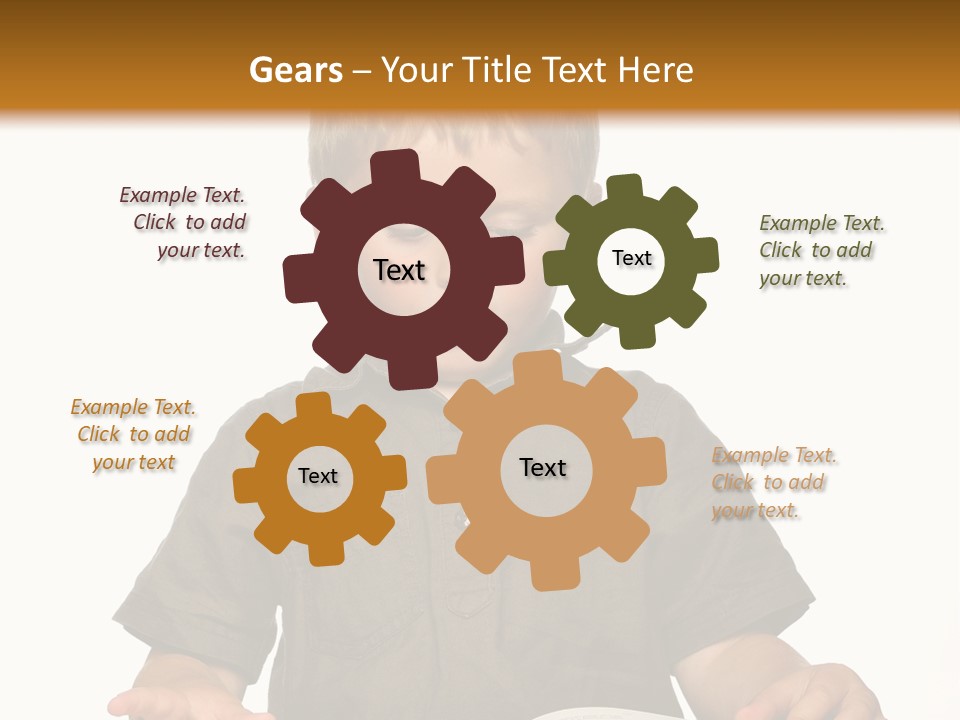 Little Boy Hard At Work PowerPoint Template