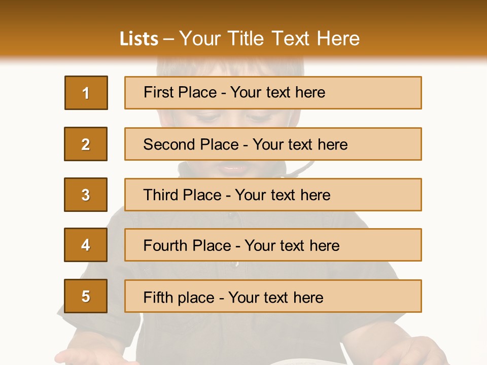 Little Boy Hard At Work PowerPoint Template