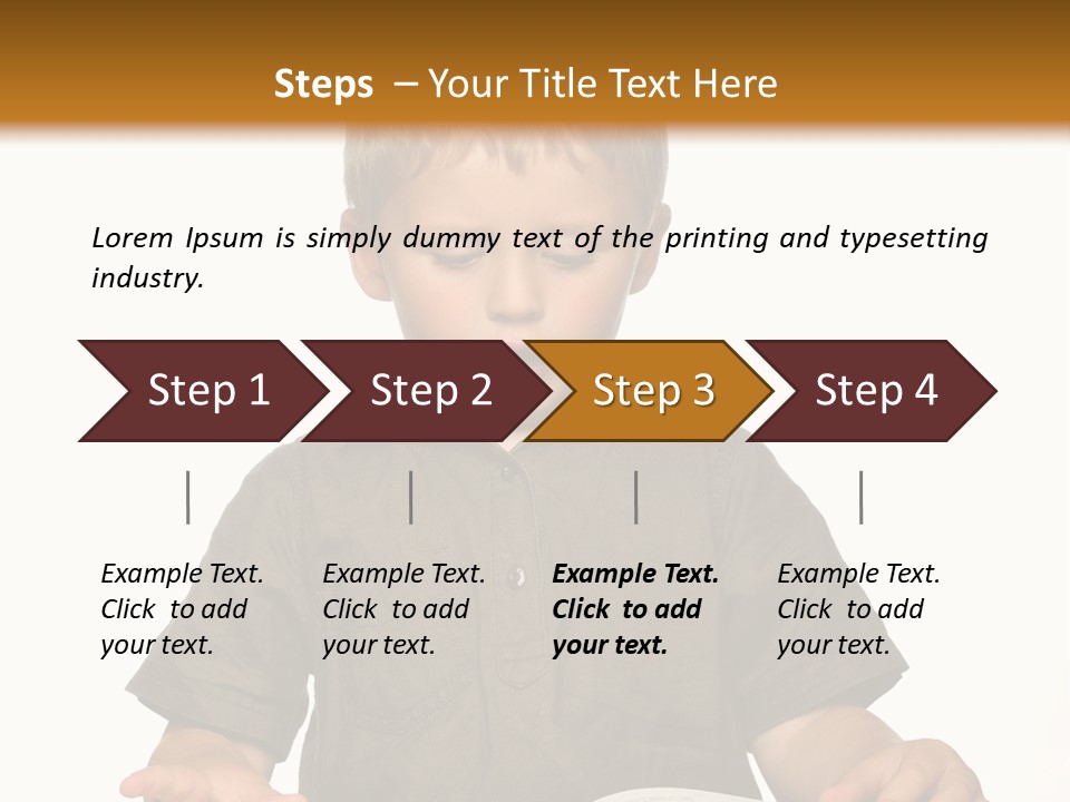 Little Boy Hard At Work PowerPoint Template