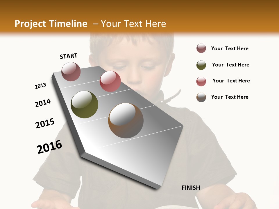 Little Boy Hard At Work PowerPoint Template