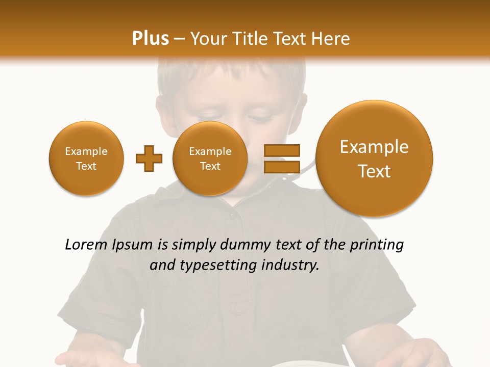 Little Boy Hard At Work PowerPoint Template