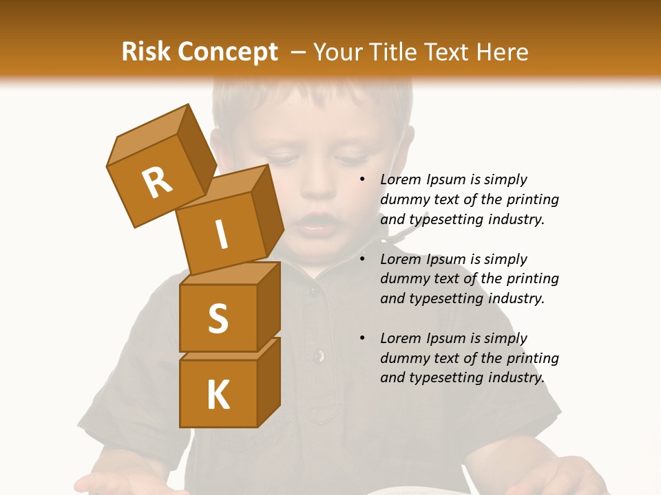 Little Boy Hard At Work PowerPoint Template