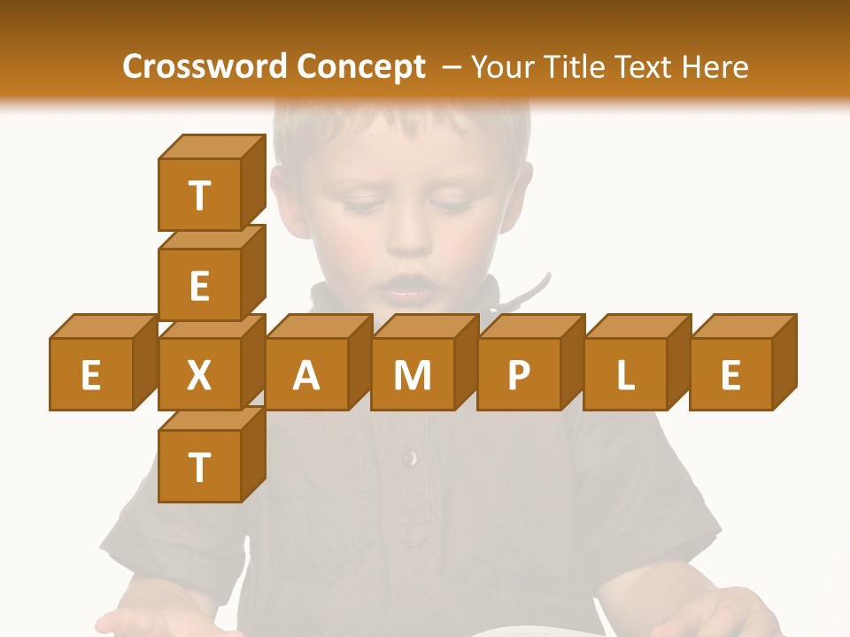 Little Boy Hard At Work PowerPoint Template