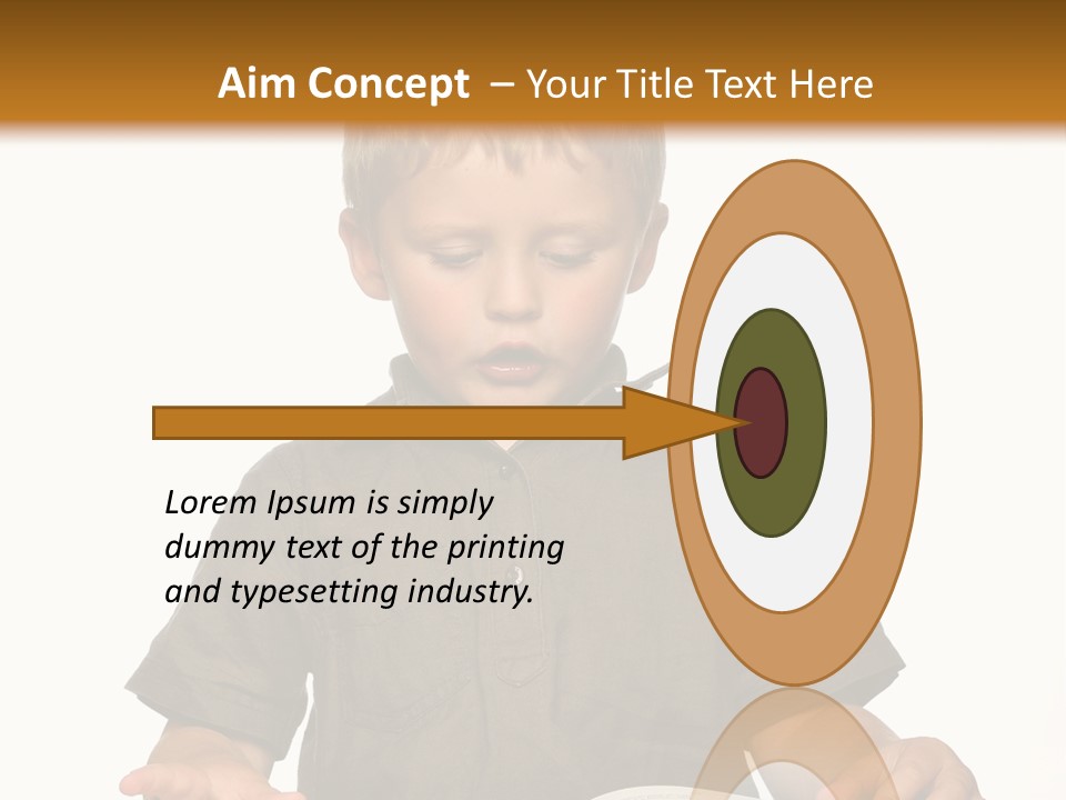 Little Boy Hard At Work PowerPoint Template