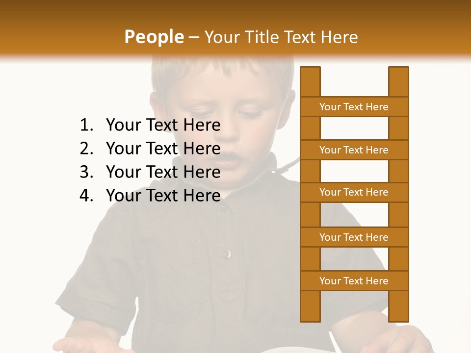 Little Boy Hard At Work PowerPoint Template