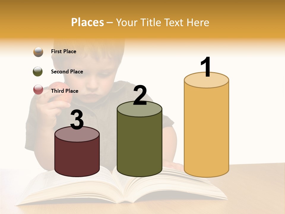 Little Boy Hard At Work PowerPoint Template