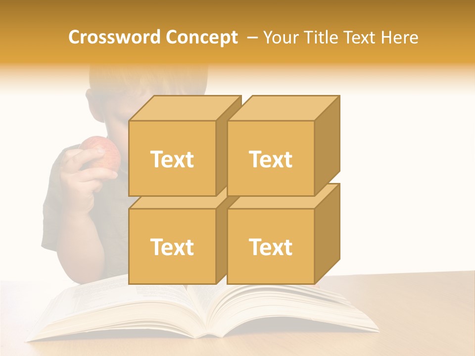 Little Boy Hard At Work PowerPoint Template