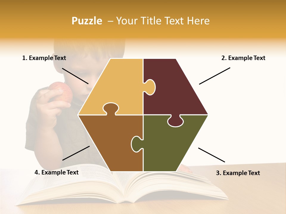 Little Boy Hard At Work PowerPoint Template