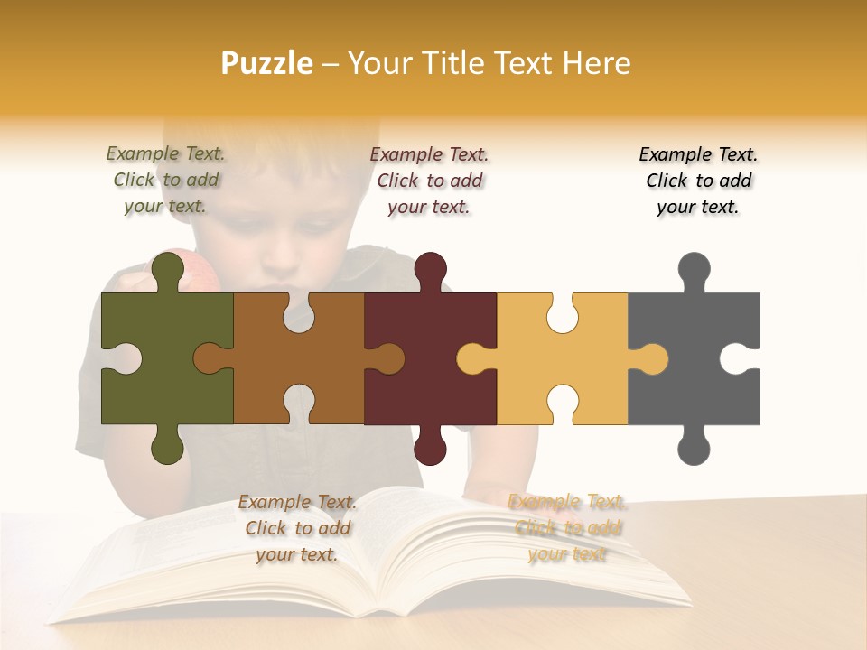 Little Boy Hard At Work PowerPoint Template