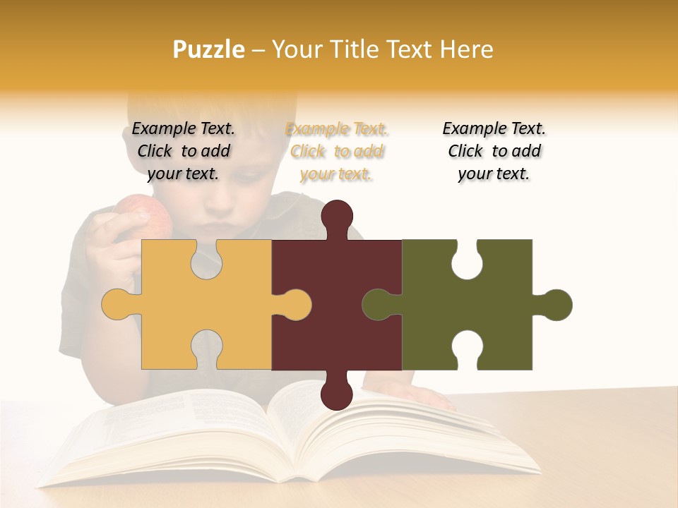 Little Boy Hard At Work PowerPoint Template