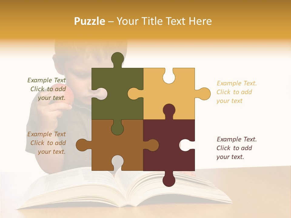 Little Boy Hard At Work PowerPoint Template