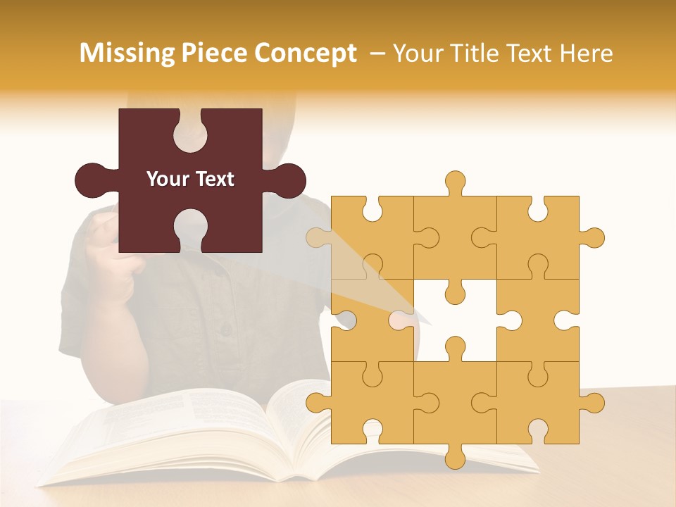 Little Boy Hard At Work PowerPoint Template