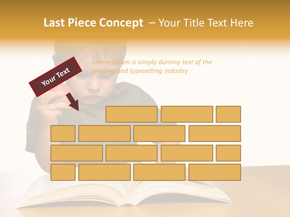 Little Boy Hard At Work PowerPoint Template