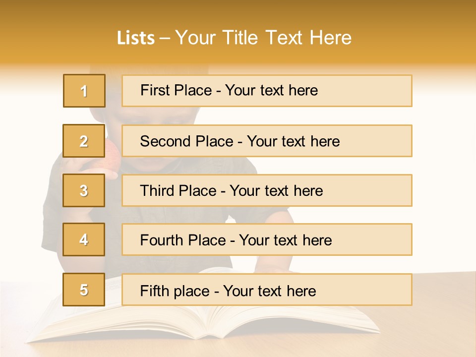 Little Boy Hard At Work PowerPoint Template