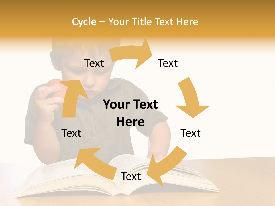 Little Boy Hard At Work PowerPoint Template