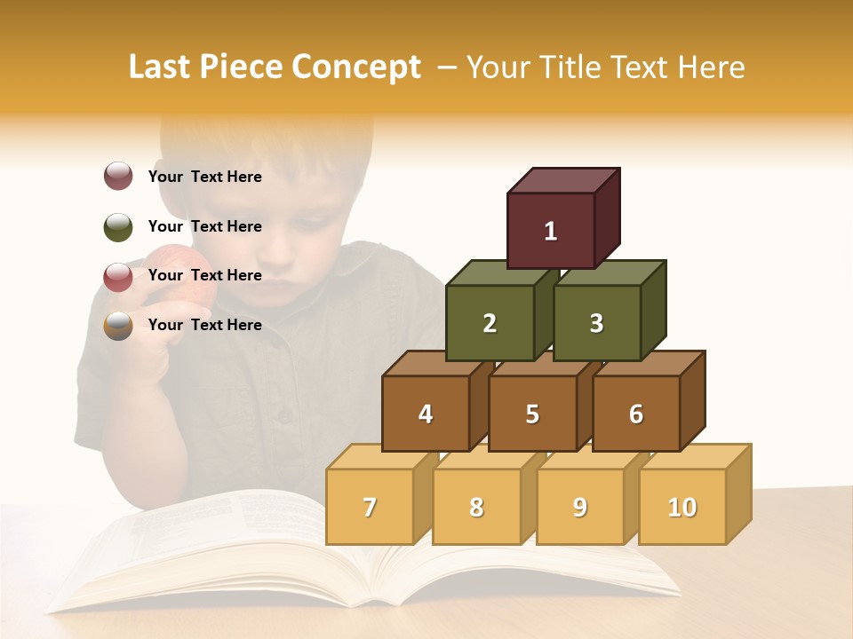 Little Boy Hard At Work PowerPoint Template