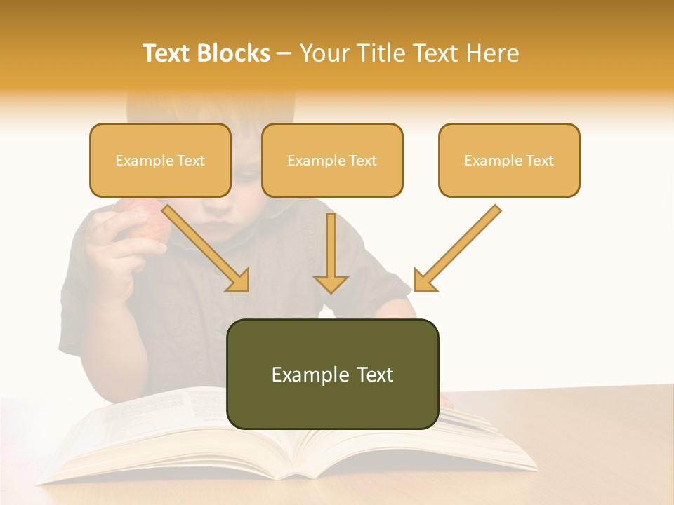 Little Boy Hard At Work PowerPoint Template