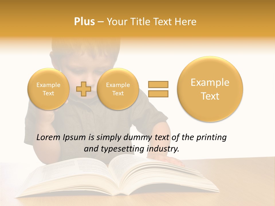 Little Boy Hard At Work PowerPoint Template