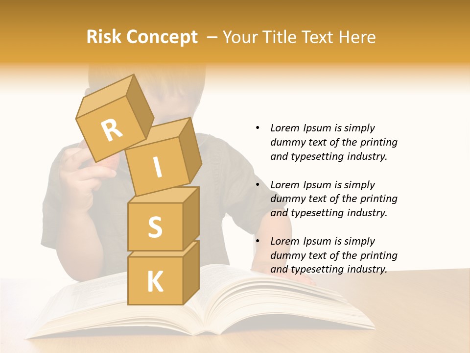 Little Boy Hard At Work PowerPoint Template