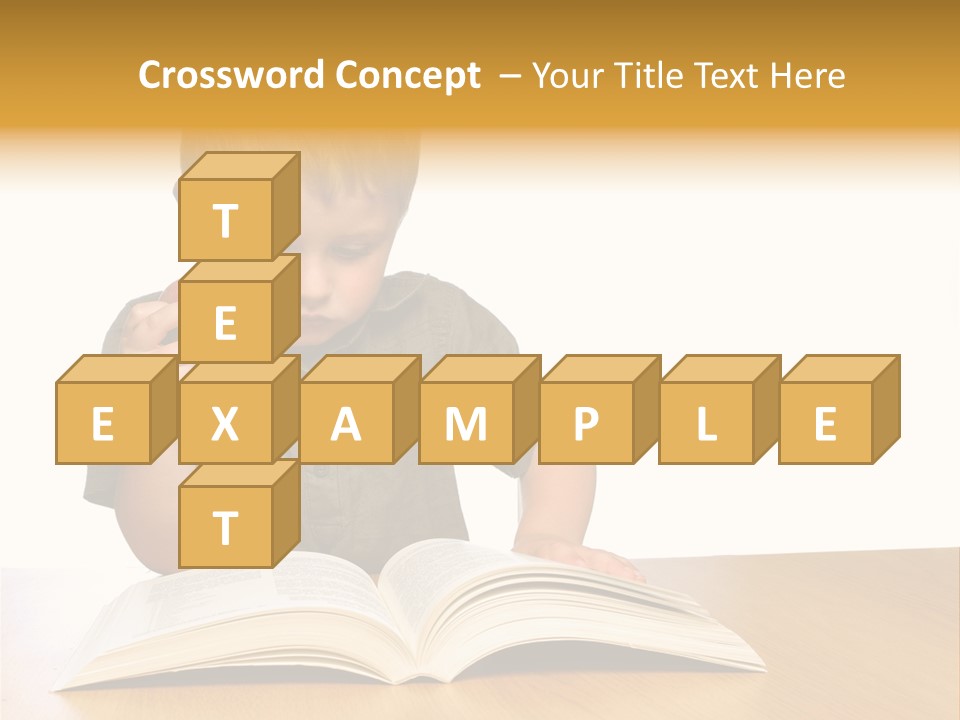 Little Boy Hard At Work PowerPoint Template