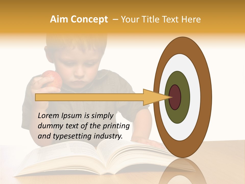 Little Boy Hard At Work PowerPoint Template