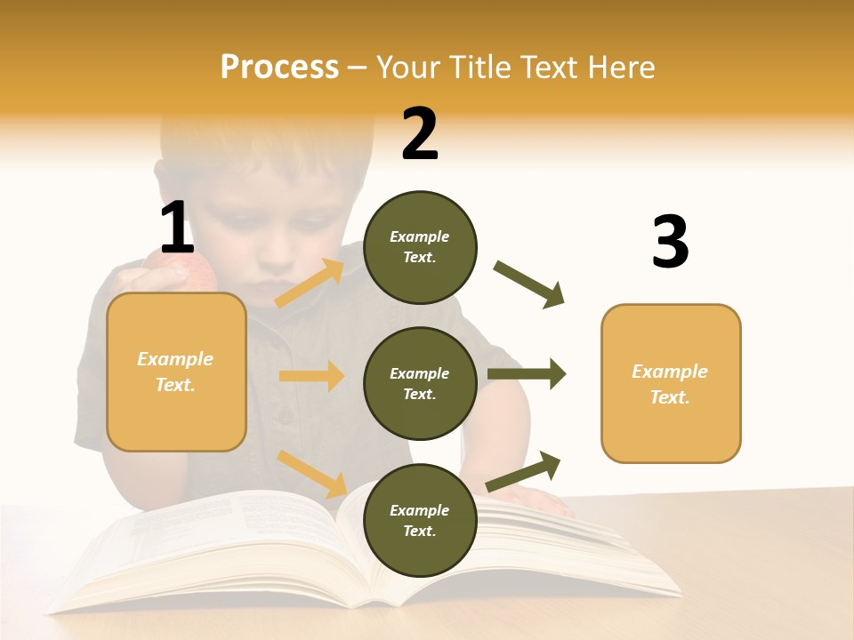 Little Boy Hard At Work PowerPoint Template