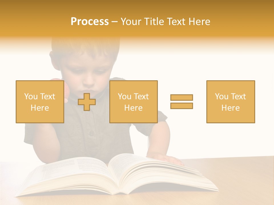 Little Boy Hard At Work PowerPoint Template