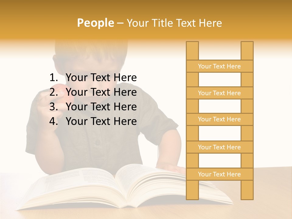 Little Boy Hard At Work PowerPoint Template