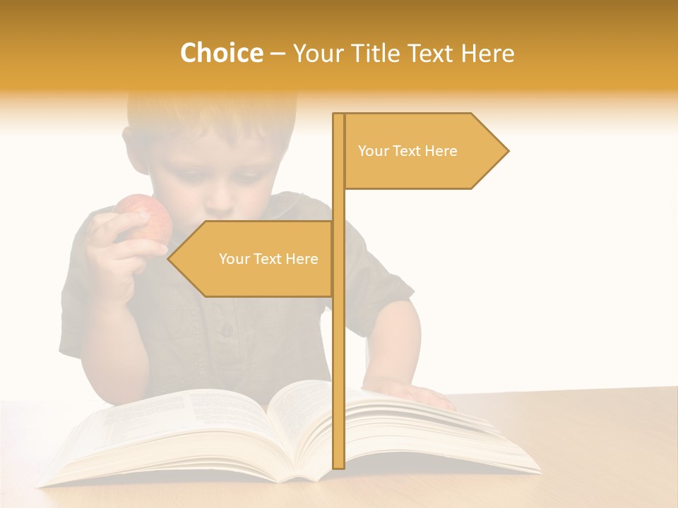 Little Boy Hard At Work PowerPoint Template