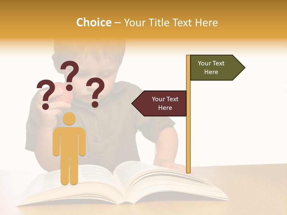 Little Boy Hard At Work PowerPoint Template