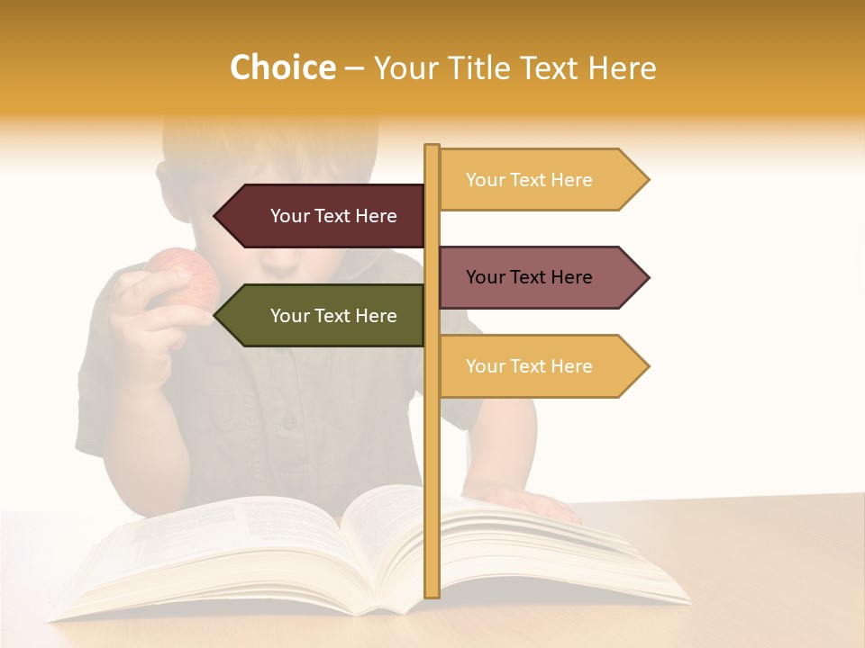 Little Boy Hard At Work PowerPoint Template