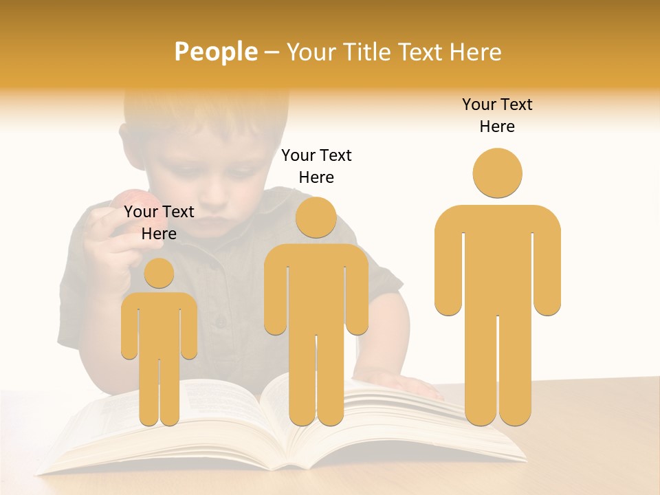 Little Boy Hard At Work PowerPoint Template