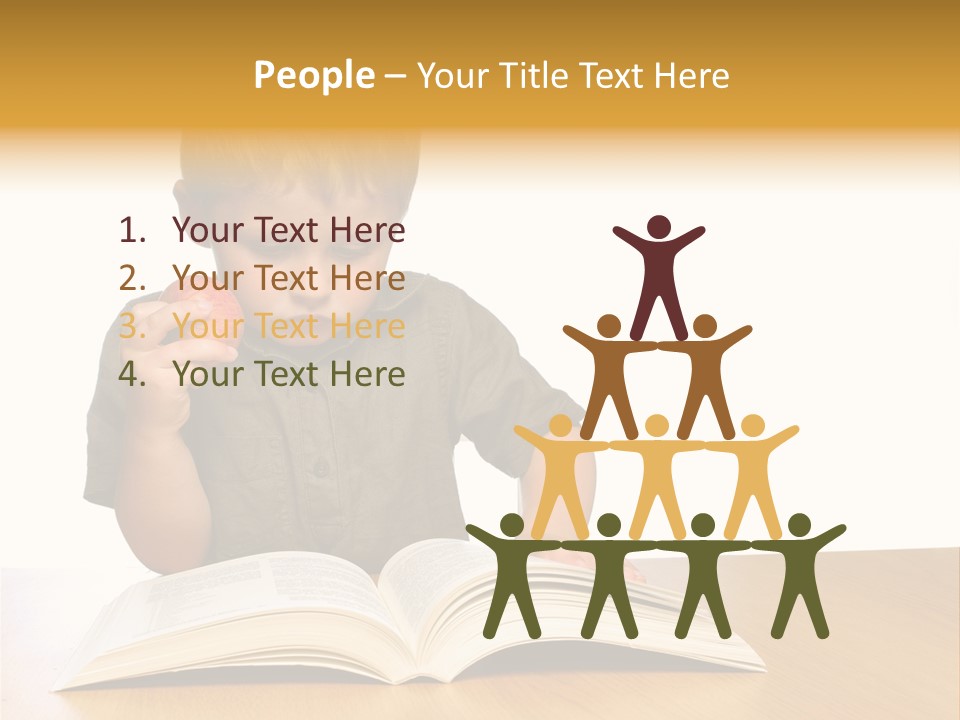 Little Boy Hard At Work PowerPoint Template