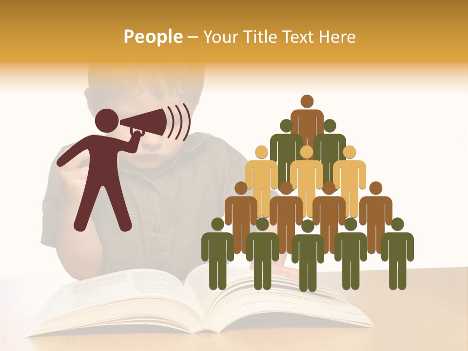 Little Boy Hard At Work PowerPoint Template