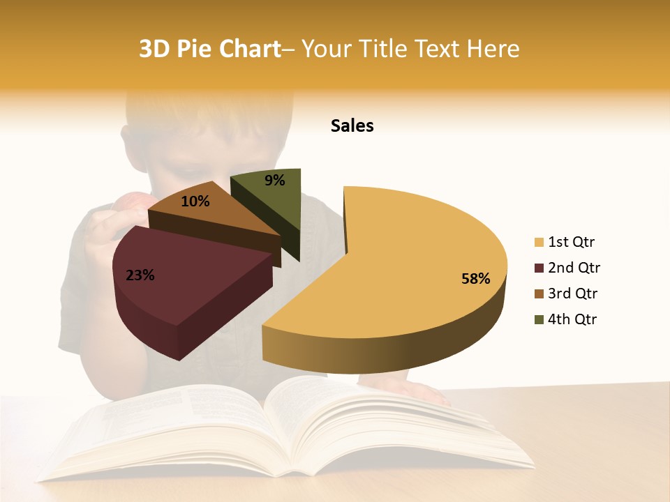 Little Boy Hard At Work PowerPoint Template