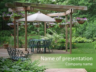 Outdoor Dining Area PowerPoint Template