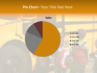 Elementary School Students Getting On School Bus PowerPoint Template