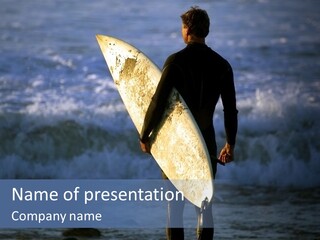 Surfer At Dusk PowerPoint Template
