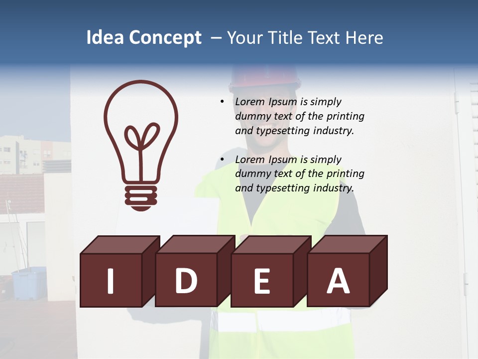 Beautiful Architect Over White Background PowerPoint Template