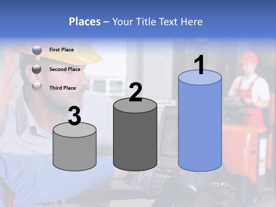 Male Inspector Looking At Screen With Operator In Warehouse PowerPoint Template