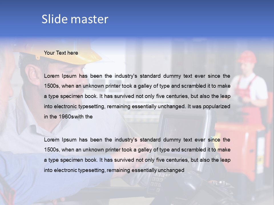Male Inspector Looking At Screen With Operator In Warehouse PowerPoint Template