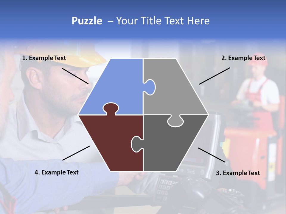 Male Inspector Looking At Screen With Operator In Warehouse PowerPoint Template